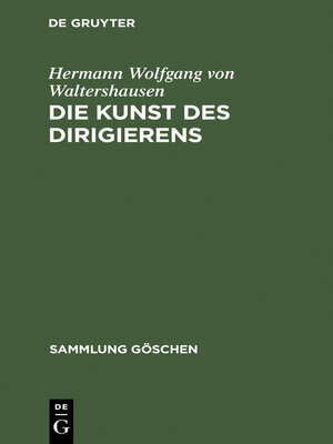 cover image of Die Kunst des Dirigierens